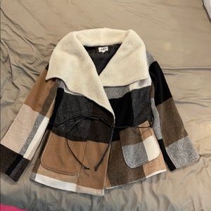 *JOLT Neutral Sherpa Style Wrap Coat